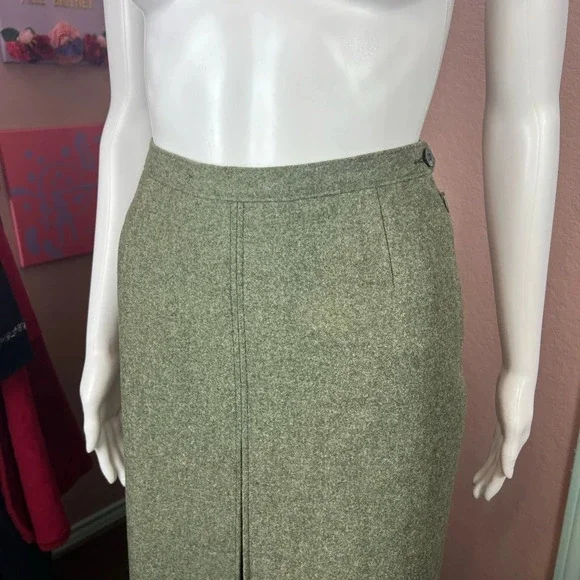 Vintage Lodenfrey Green German Austria Wool Cropped Military Jacket & Skirt Suit - Picture 14 of 16